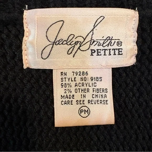 VTG 1990s Jaclyn Smith Petite Medium Womens PM Cardigan Sweater Beaded Abstract - Picture 3 of 6